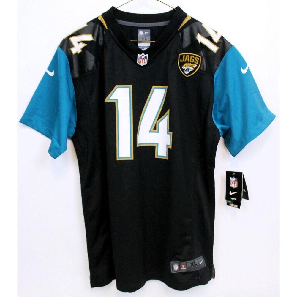 NWT 2013 NFL Nike Jaguars Justin Blackmon Jersey Shirt Youth Sz XL Black Teal